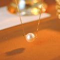 Beach Sunrise Single Pearl Pendant Necklace for Women, Popular Light Luxury Niche High-End Necklace