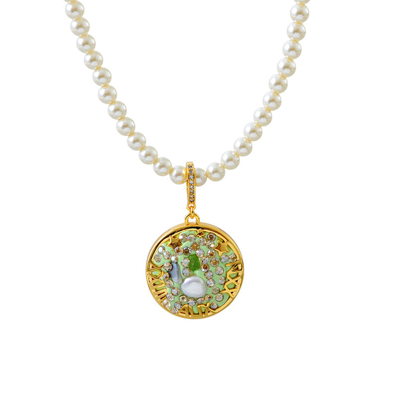 24-Year-Old Vintage Natural Baroque Necklace Micro-Inlaid High-End Virgo Versatile Pearl Necklace