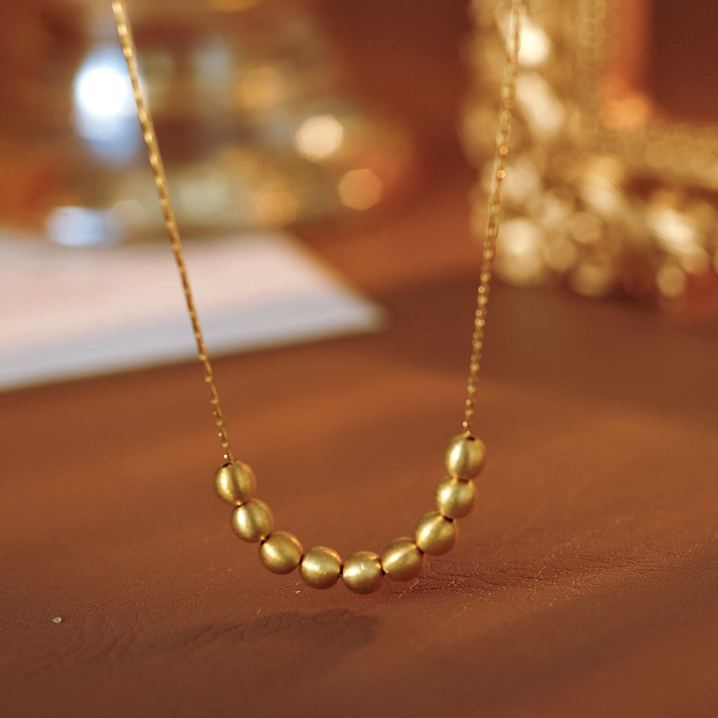 Fortune Bead Necklace for Women Simple Elegant Versatile Light Luxury Bead Collarbone Chain Niche High-end Neck Chain