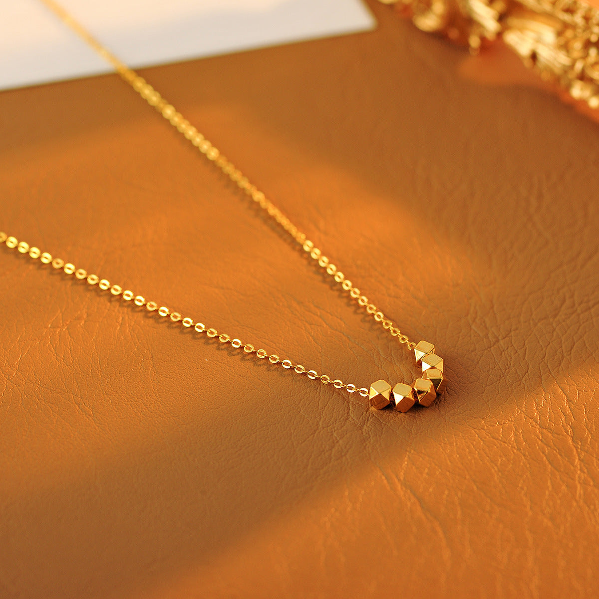 Bafanglaicai Broken Silver Sugar Cube Necklace Light Luxury Niche High-end Clavicle Chain 2025 New Model