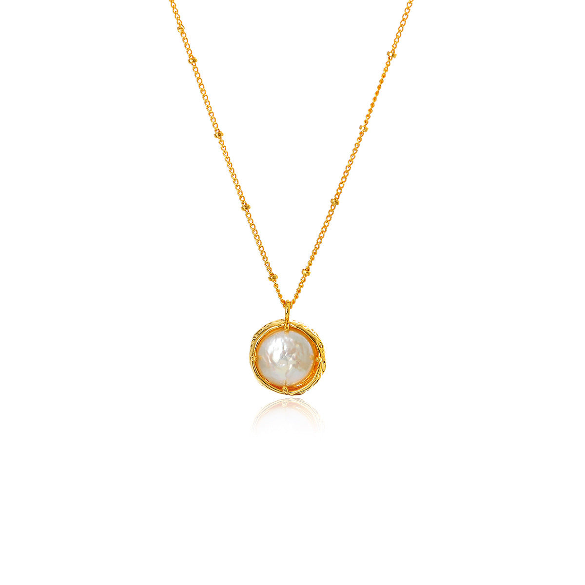 Necklace French Retro Natural Baroque Pearl Necklace Double-Sided Button Collarbone Chain Ins Fashion