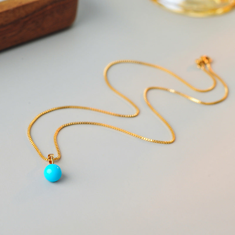 European and American Cross-Border Bestselling INS Style Blue Earth Pendant Fashion Exquisite High-End Collarbone Chain Necklace