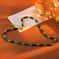 European and American High-End Malachite Beaded Necklace Light Luxury Retro Niche Design Choker New Chinese Style Collarbone Chain