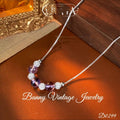 Original Lucky Bead Light Luxury Niche High-End Purple Bubble Bead Necklace Simple Collarbone Chain for Women