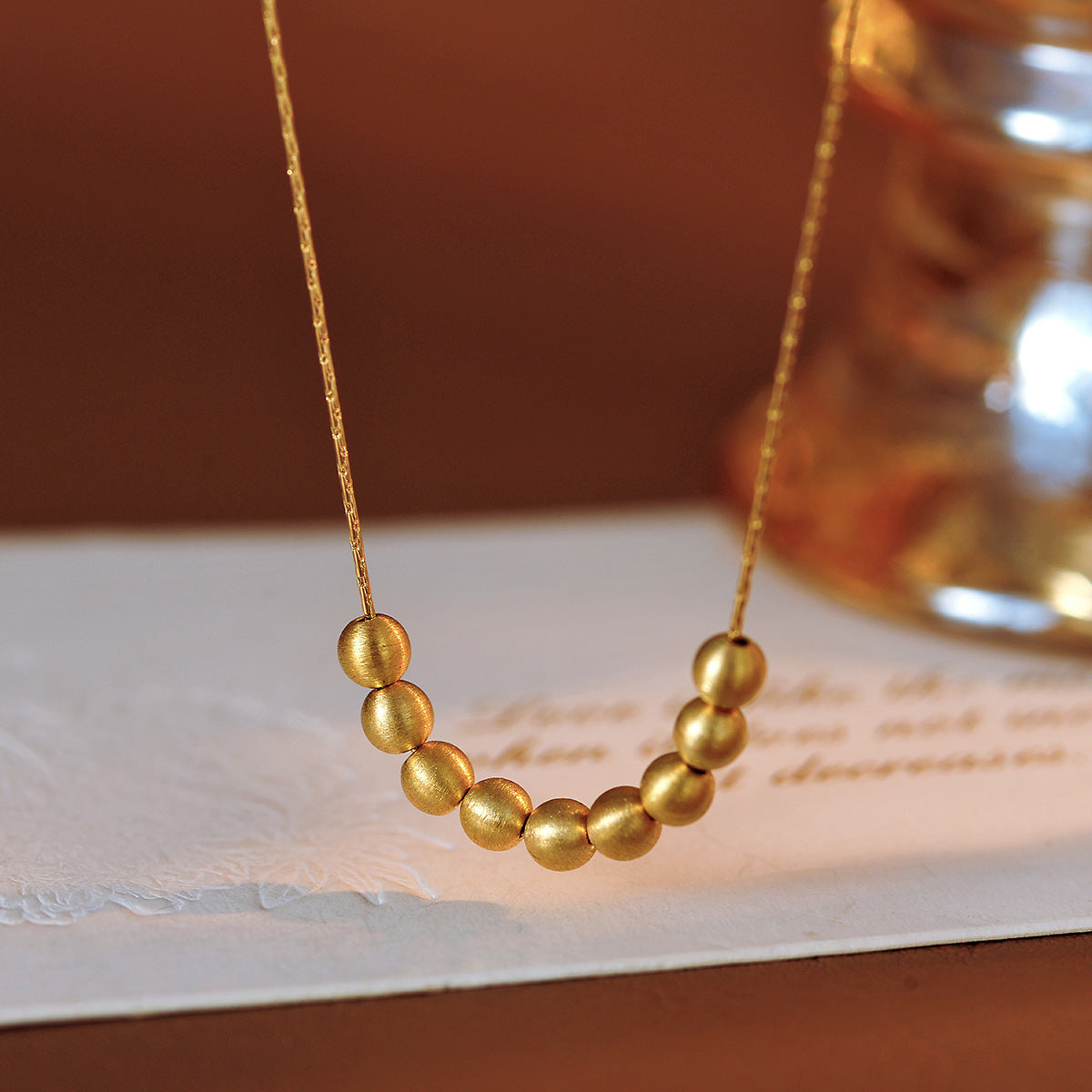 Fortune Bead Necklace for Women Simple Elegant Versatile Light Luxury Bead Collarbone Chain Niche High-end Neck Chain