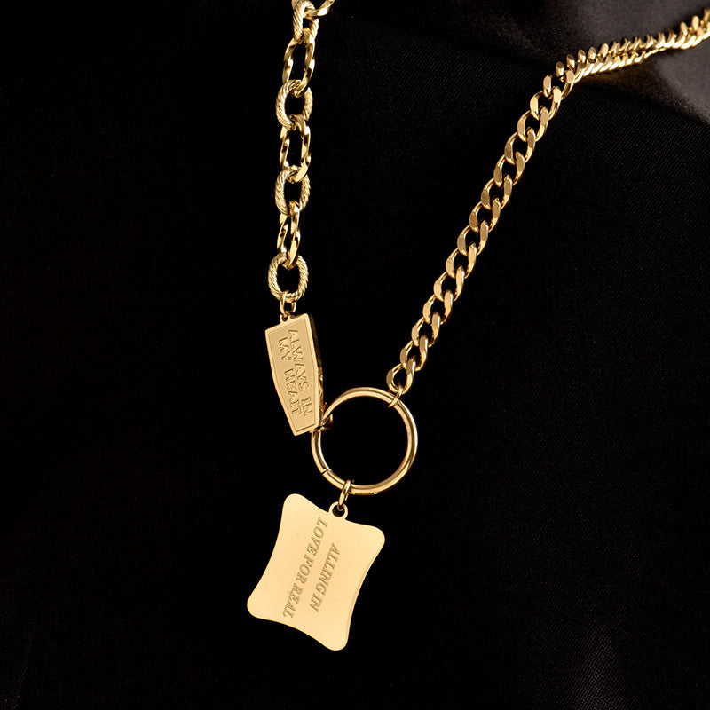 Titanium Steel New Hip-Hop Sweater Chain for Women Trendy Unisex Street Dance European and American Couple Niche Design Ins Necklace Trend