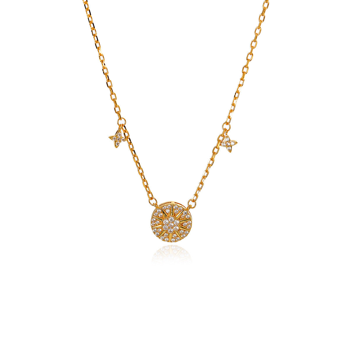 Eight-Pointed Star Necklace Ins Style Sun Star Chart Necklace Niche Fashion Light Luxury Elegant Commuting Versatile