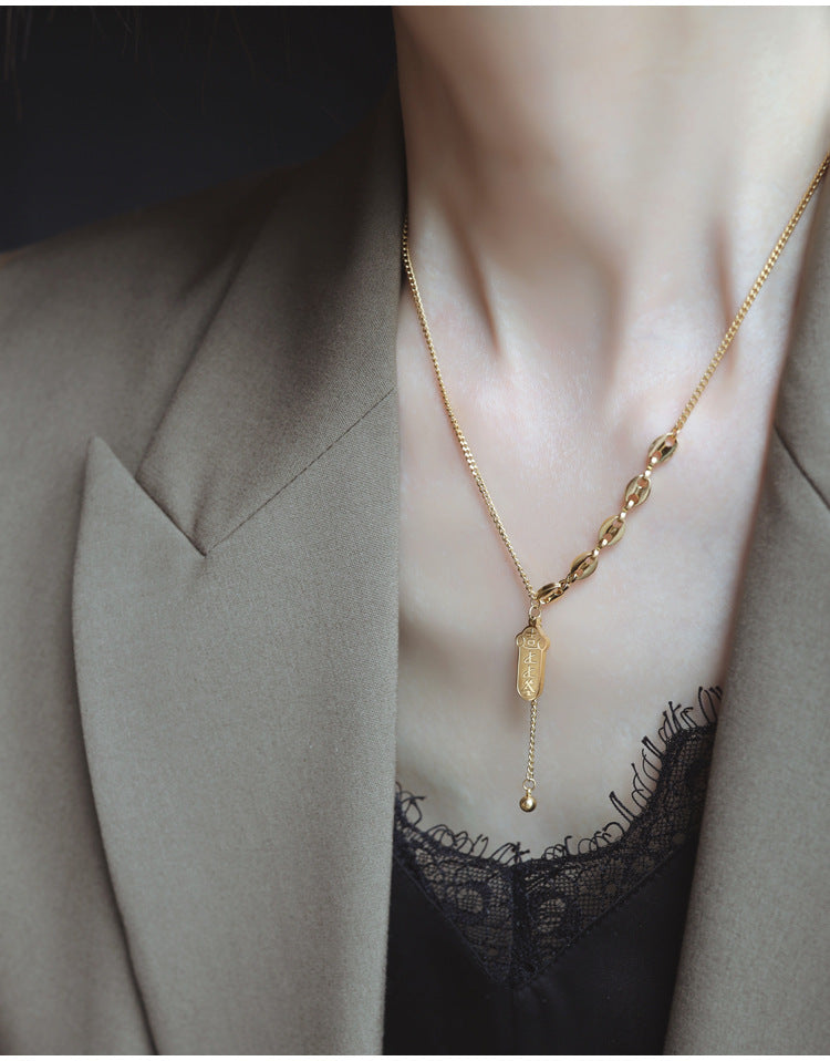 Light Luxury Niche Blind Box Lucky Sign Necklace 2025 New Women's Fortune Brand Collarbone Chain Birthday Gift