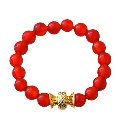 New Chinese Style Ethnic Style Ice Transparent Red Agate Beads Simple Elegant Women's Necklace Bracelet Ring Set