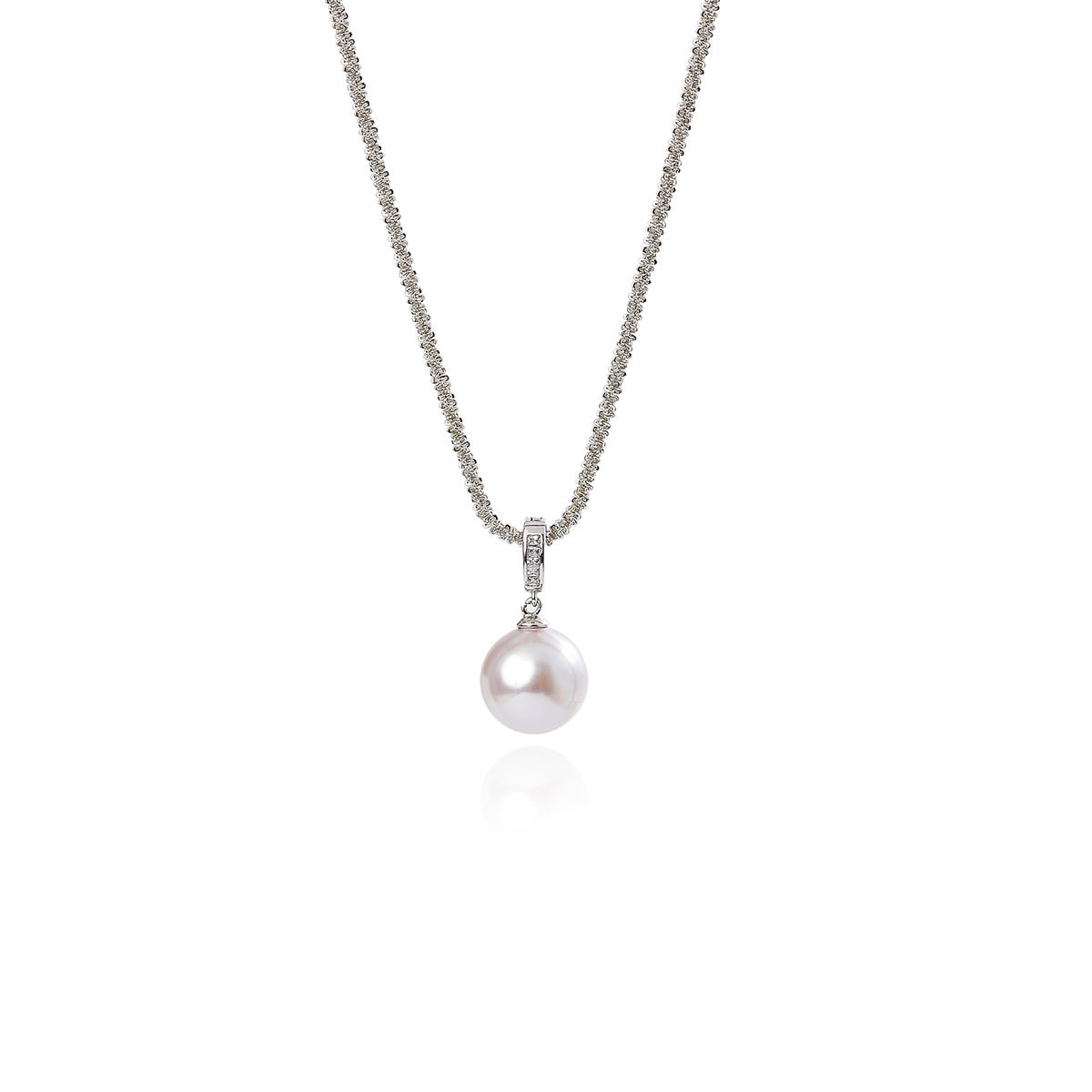 Universal Buckle Pearl Pendant Melad Braided Long Necklace Daily Versatile Decorative Chain Summer Women's Accessories