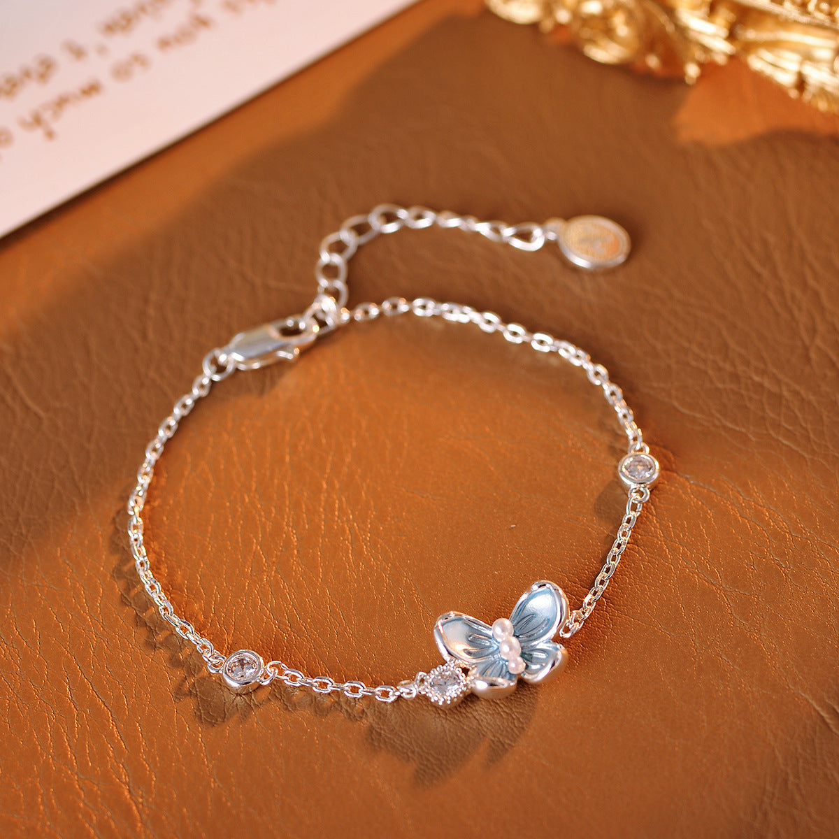 Real Gold Plated Flower Necklace Earrings Bracelet Jasmine Flower High-end Light Luxury Niche Necklace Jewelry