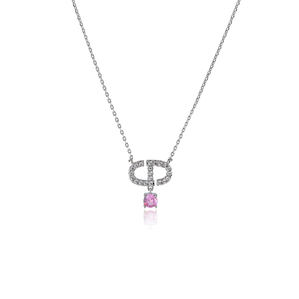 New Hot-Selling CD Letter Inlaid Diamond Gold Necklace Light Luxury Ins High-End Sense Elegant Collarbone Chain