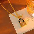 Luxurious High-End New Full Diamond Bag Necklace Fashion Versatile Light Luxury High-End Small 5 Pendant Necklace