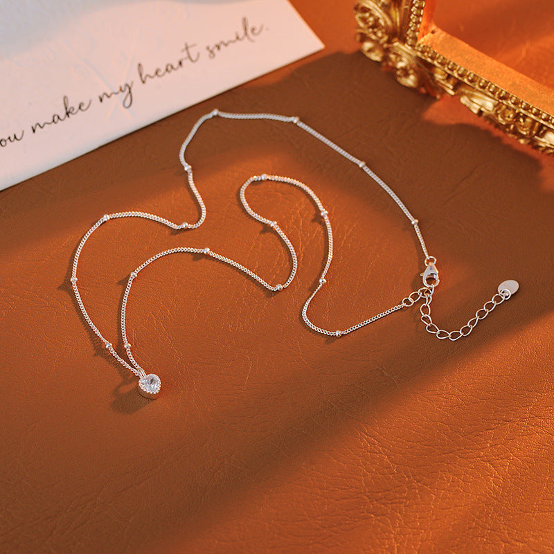 New Year's New Love Zircon Necklace Women's High-Quality Elegant Temperament Clavicle Chain Factory One Piece