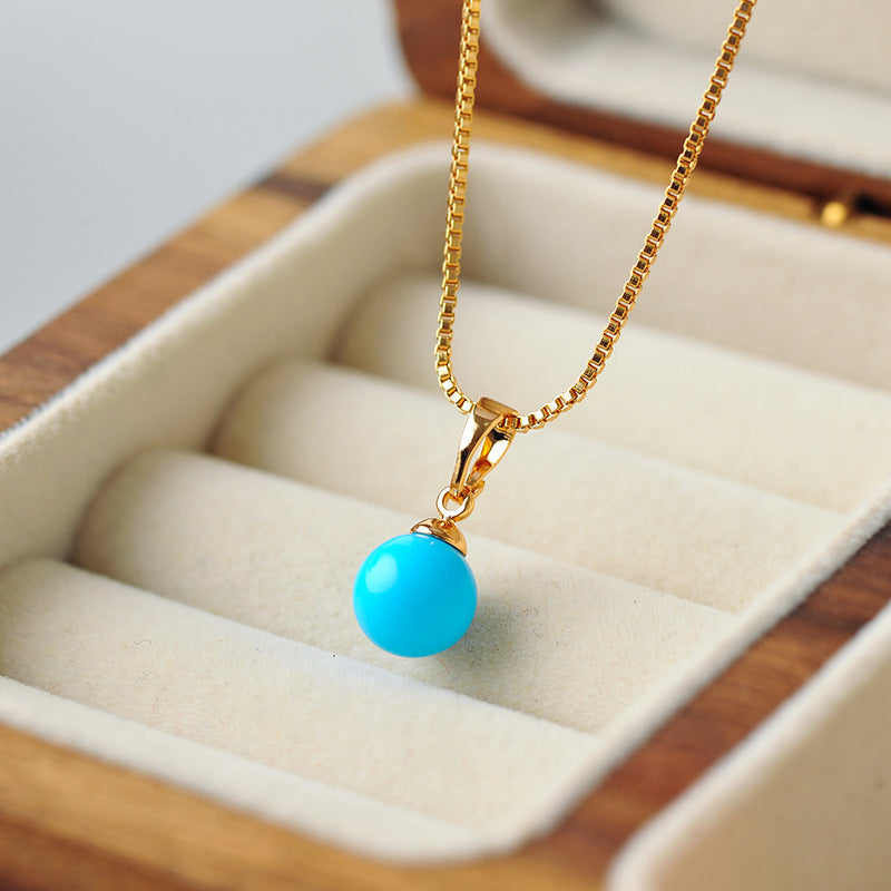 European and American Cross-Border Bestselling INS Style Blue Earth Pendant Fashion Exquisite High-End Collarbone Chain Necklace