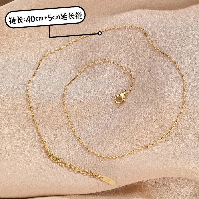 Original Design 18K Gold Plated Lucky Bag Titanium Steel Non-Fading Necklace Light Luxury Pendant Women's Collarbone Chain Valentine's Day Gift