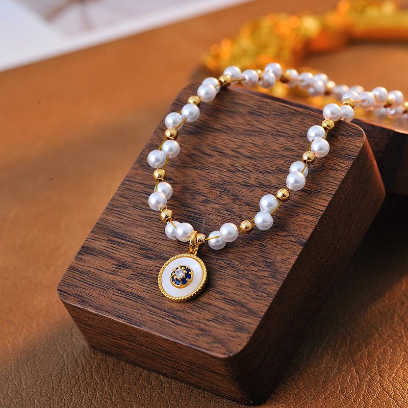 High Version Real Gold Plated Starry Sky Necklace for Women, Elegant Handmade Double Layer Stacked Niche Versatile High Luxury Collarbone Chain