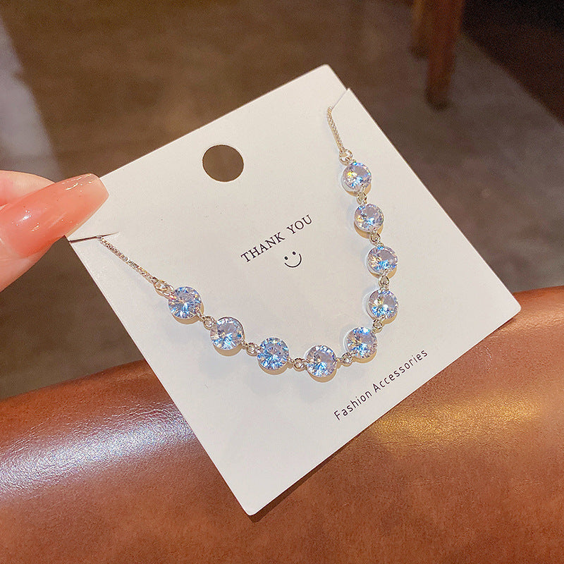 Light Luxury Niche Design Crystal Zircon Best Friend Bracelet for Women, Adjustable and Exquisite Pull Chain Bracelet