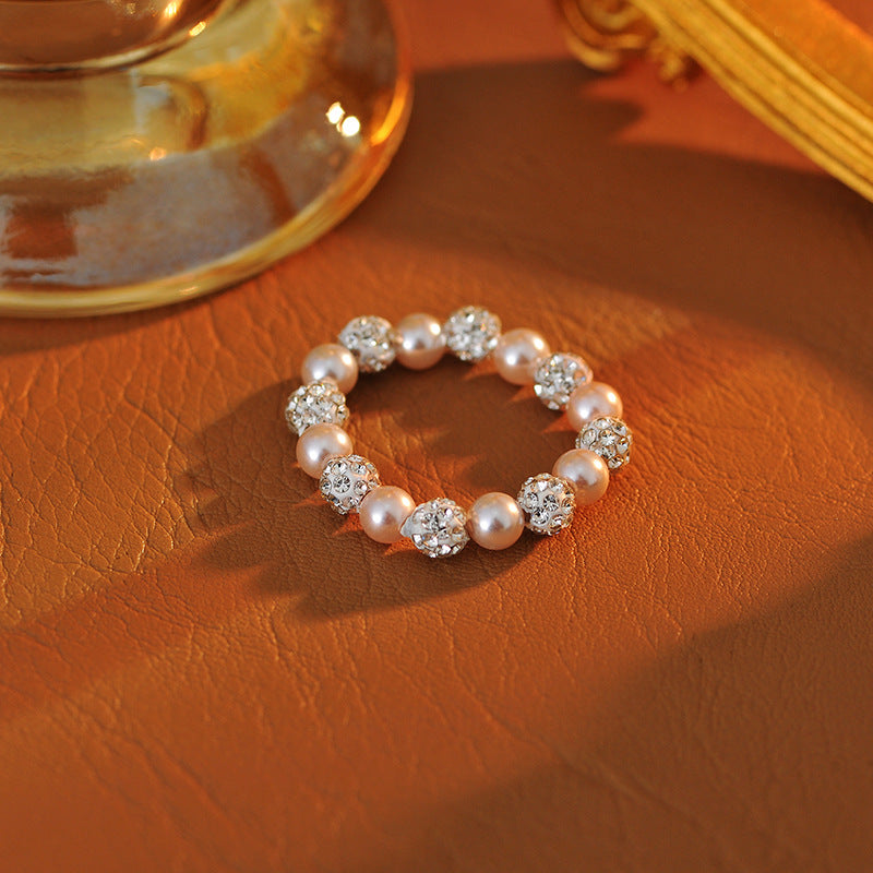 Fashionable Design Sense Girl Pearl Bracelet Female Niche Temperament Exquisite Sparkling Bracelet Necklace Jewelry Set Planet