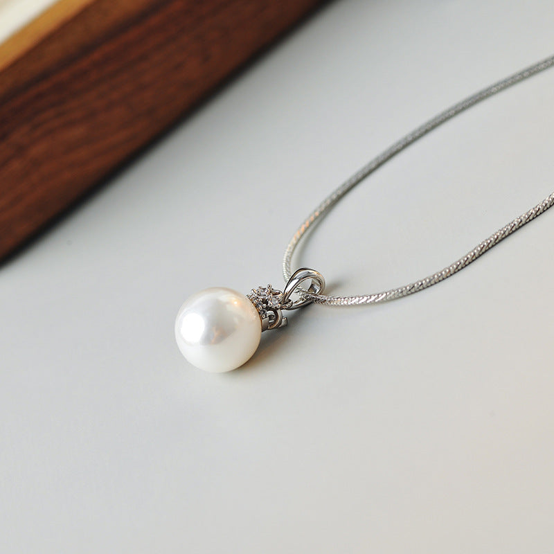 New Year's Pearl Necklace for Women, Shijia Pumpkin Cover, Perfectly Round, Light Luxury, High-End Feel, Versatile and Exquisite Collarbone Chain