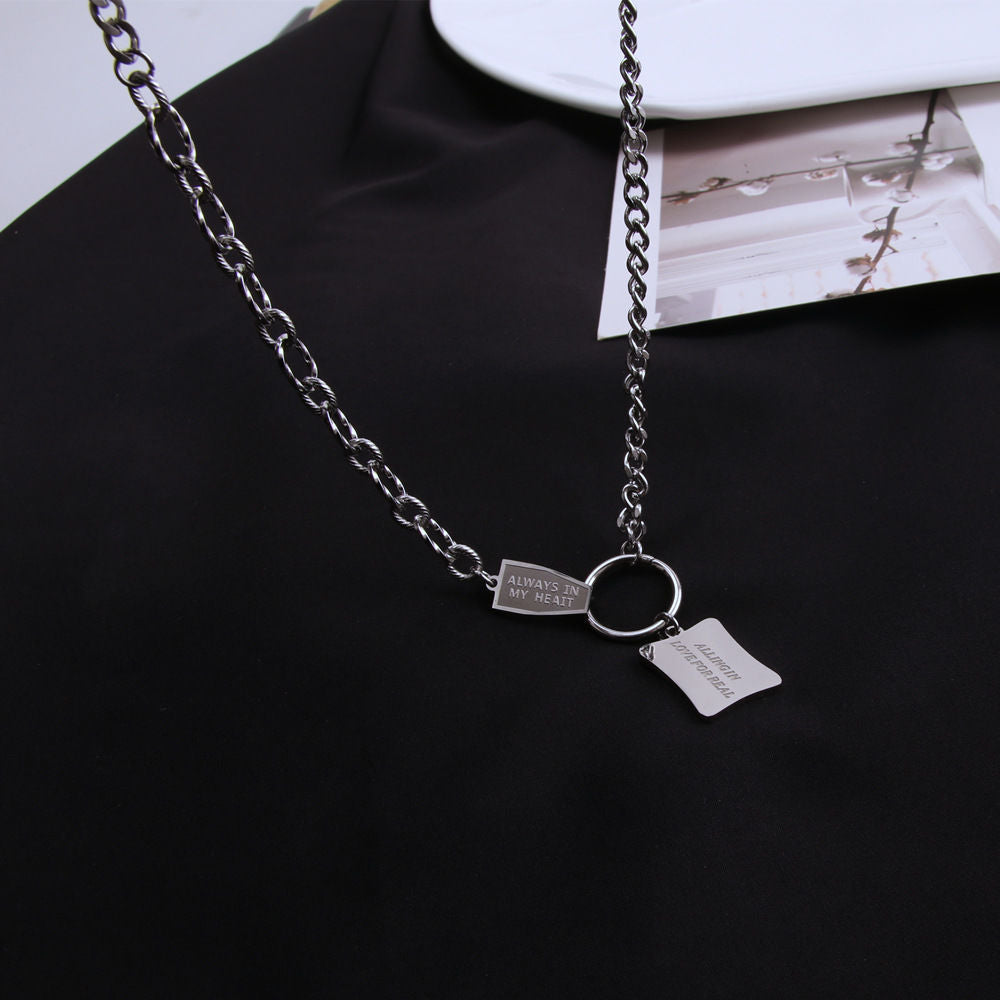 Titanium Steel New Hip-Hop Sweater Chain for Women Trendy Unisex Street Dance European and American Couple Niche Design Ins Necklace Trend