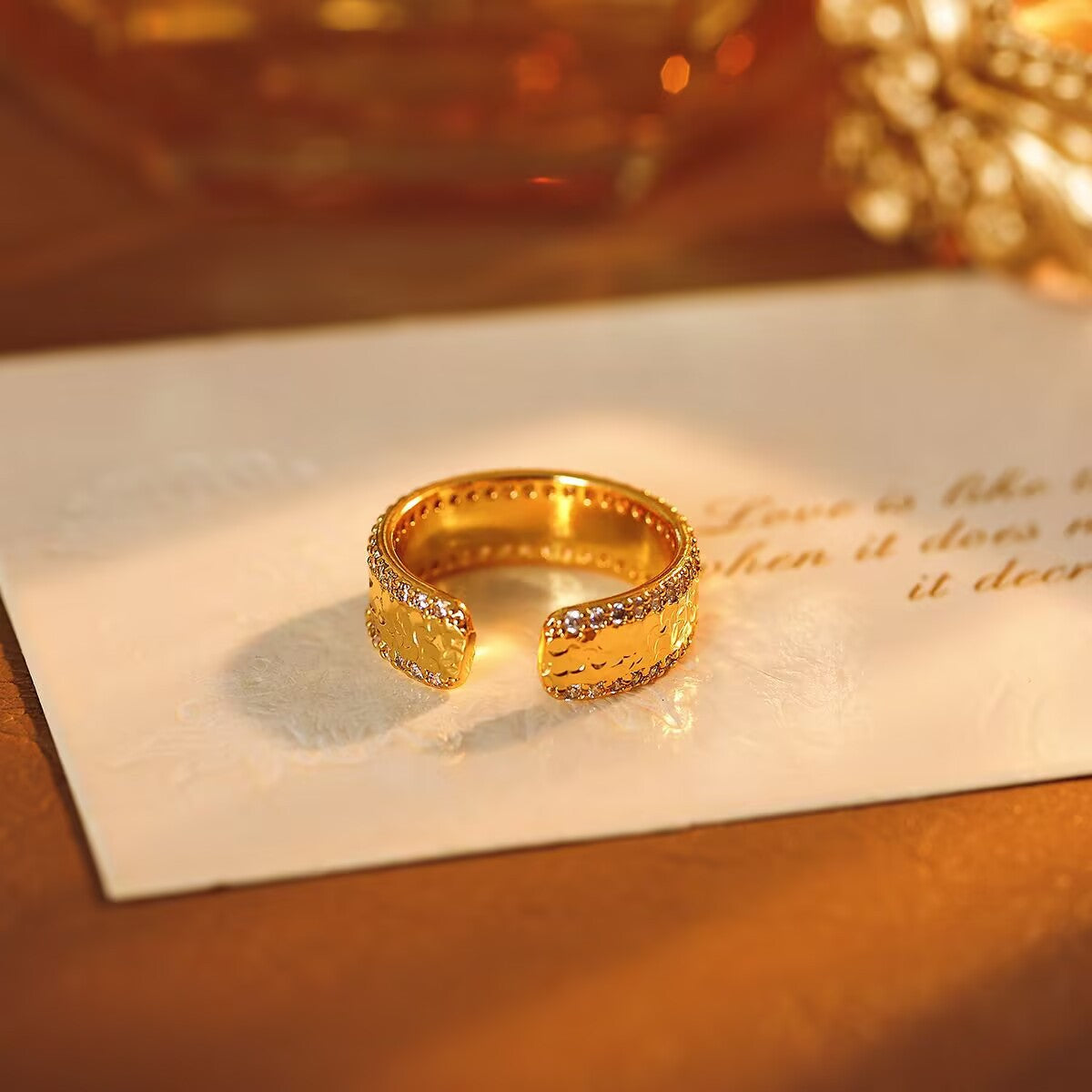 Silver-Plated Hollow Wheat Pinky Ring, Minimalist Niche Open Band for Women