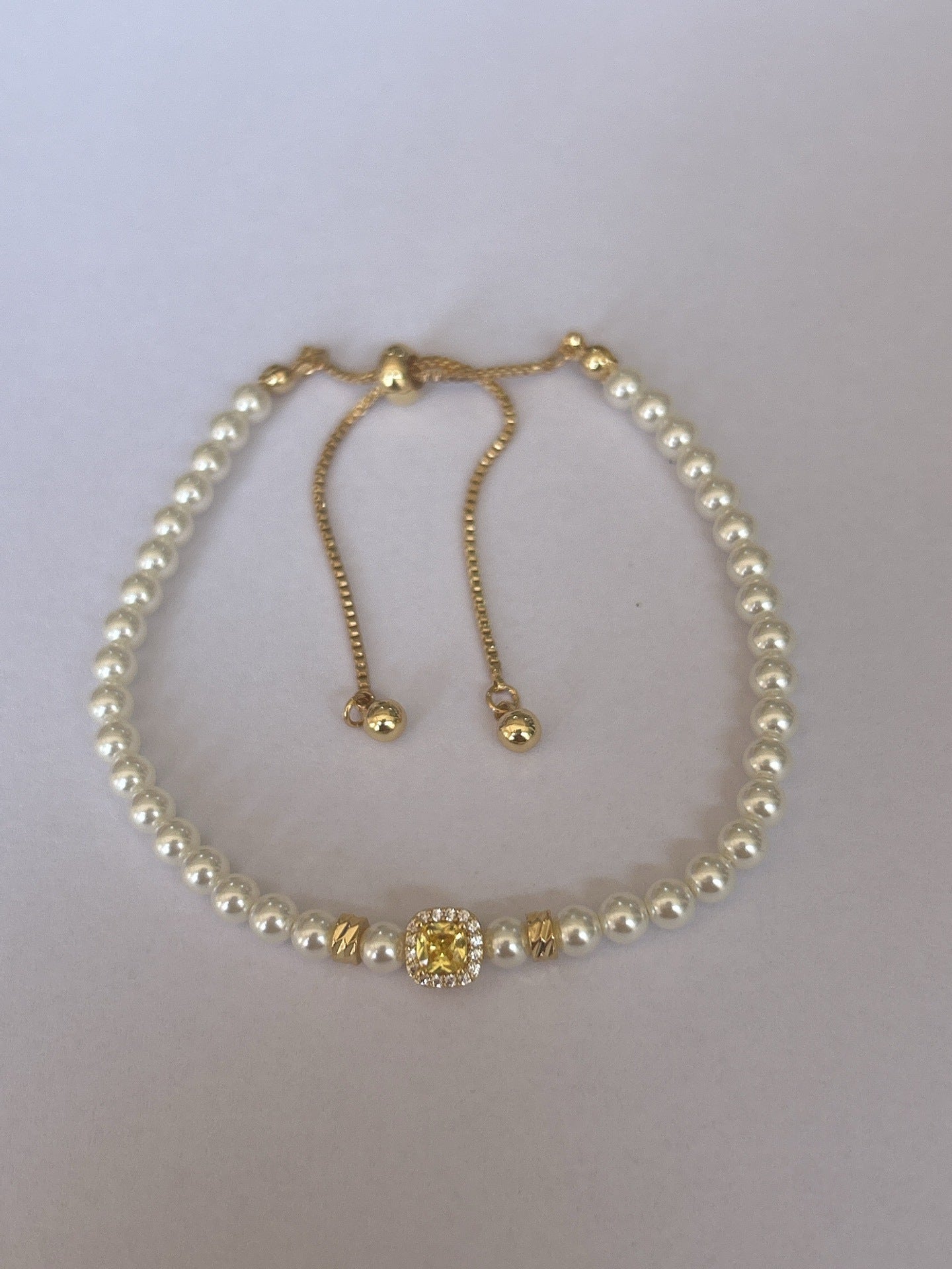 Sugar Cube Simulated Pearl Ring, Niche Geometric Elastic Band, Versatile Light Luxury Jewelry