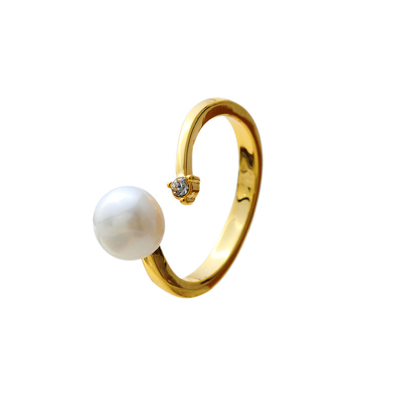 Natural pearl ring niche design high 2024 new fashion personalized jewelry jewelry jewelry adjustable