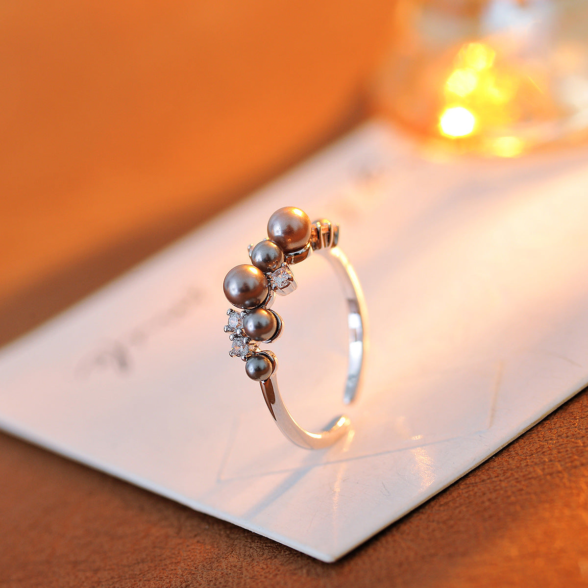 Designer French Pearl Ring for Women Luxury Fashion Pearlized Glow Minimalist Statement Jewelry