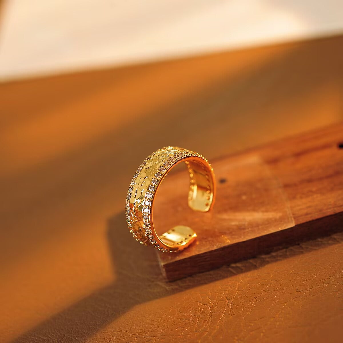 Silver-Plated Hollow Wheat Pinky Ring, Minimalist Niche Open Band for Women