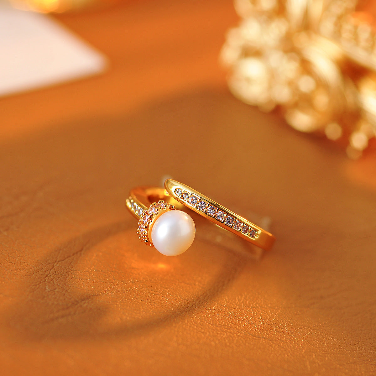 Minimalist Simulated Pearl Ring for Women, Light Luxury New Design Versatile Niche Jewelry