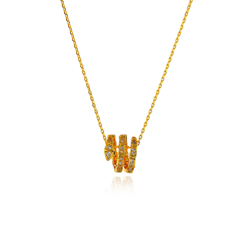 European and American Light Luxury High-End Snake Bone Chain Heavy Craft Full Diamond Snake-Shaped Collarbone Chain Niche Design Personality Creative