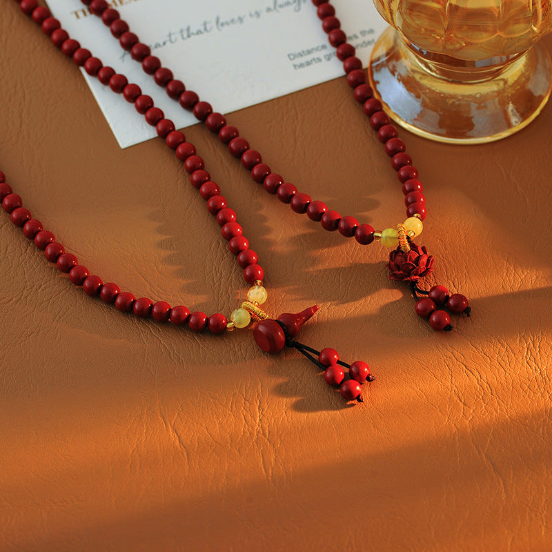 New Chinese Style Lucky Cat Cinnabar Bracelet for Women, Multi-layer Long Bracelet, New High-end Luxury Friendship Jewelry