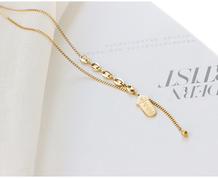 Light Luxury Niche Blind Box Lucky Sign Necklace 2025 New Women's Fortune Brand Collarbone Chain Birthday Gift