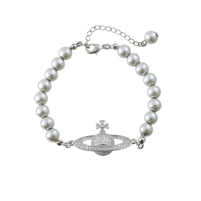 Korean Version Fashion Simple Chanel Micro Inlaid Letter Necklace Light Luxury High-end Niche Design Sense Collarbone Chain Sweater Chain