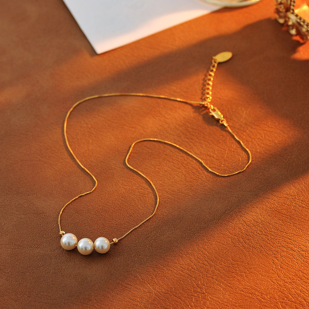 Pearl Pendant Necklace Ins Niche Design High-end Sense Minimalist Versatile Collarbone Chain for Women