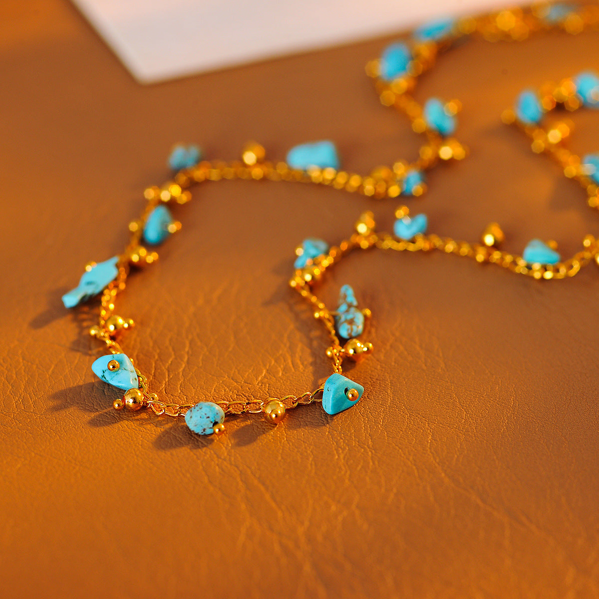 Natural Stone Gypsophila Necklace Light Luxury Niche High-end Ethnic Style Choker Versatile Vintage Collarbone Chain