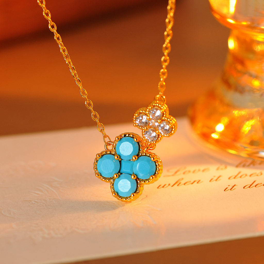 New Chinese Style Ultra Shiny Exquisite Flower Pendant Necklace Fashionable Elegant High-end Beautiful Collarbone Chain