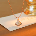 Fan-shaped Mini Skirt Necklace Clavicle Chain Mother-of-Pearl Light Luxury Versatile Choker Simple Elegant Exquisite Pendant