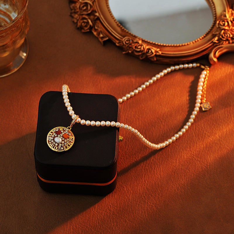 24 Years Natural Baroque Necklace Micro Inlay High-end Feeling Aries Temperament Versatile Pearl Necklace