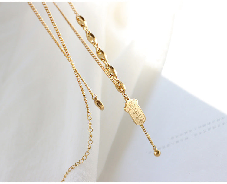 Light Luxury Niche Blind Box Lucky Sign Necklace 2025 New Women's Fortune Brand Collarbone Chain Birthday Gift