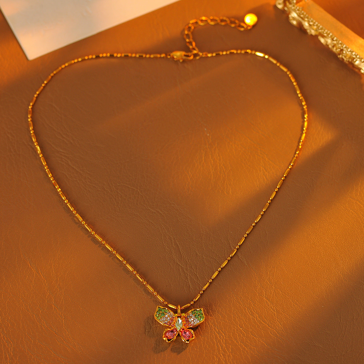 Liu Shishi Same Style Shijia Colorful Butterfly Necklace High-end Light Luxury Stunning Dopamine Necklace for Women