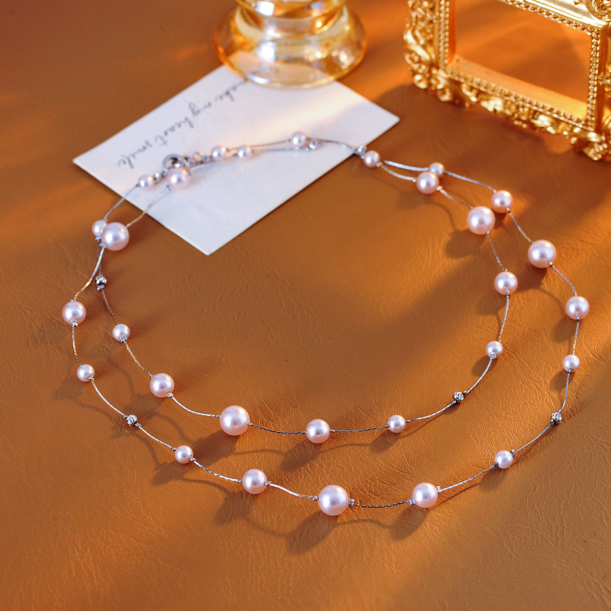 Fashionable Personality Starry Sky Pearl Necklace High-end Niche Light Luxury Collarbone Chain Spring Summer Neck Chain Trend