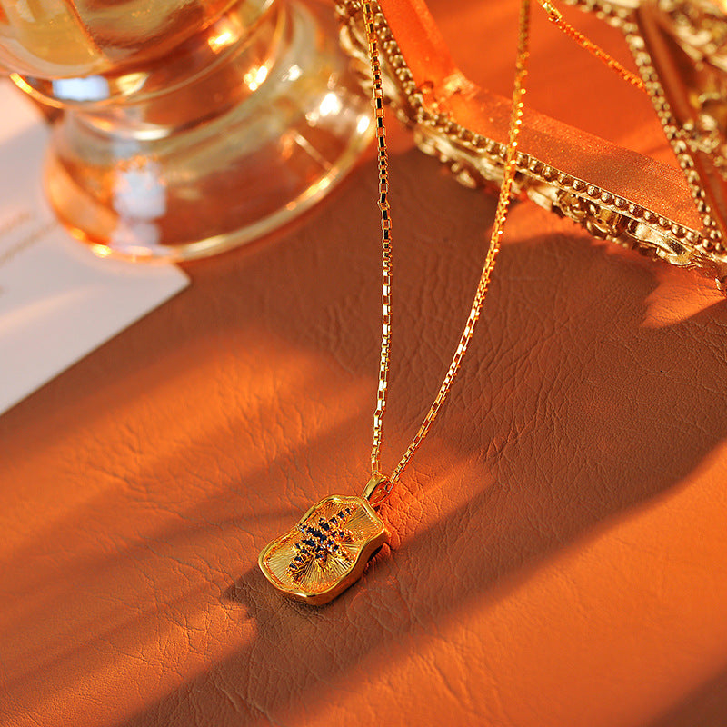 European and American Version Hexagram Necklace Full Diamond Rectangular Eight-Pointed Star Clavicle Chain Gold-Plated Personalized Choker