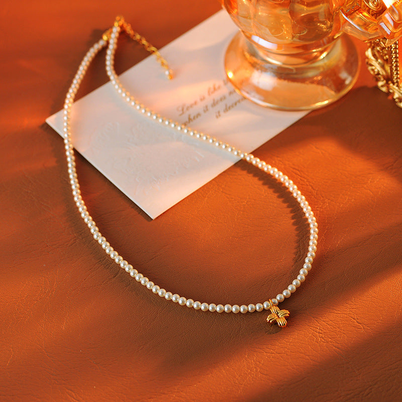 New Year Xiaomi Bead Necklace Elegant Simple Versatile Collarbone Chain Niche High-end Necklace