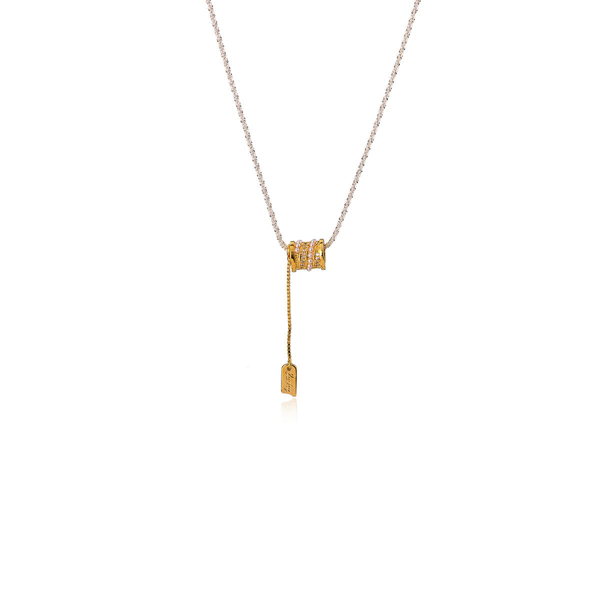 Versatile Fashion Fashion Mesh Necklace Zircon Small Waist Necklace Niche Design Sense Internet Celebrity Collarbone Chain