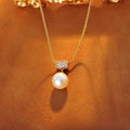 Golden Slim Waist Full Diamond Pearl Necklace for Women New Hot-Selling High-End Light Luxury Niche Sweater Chain