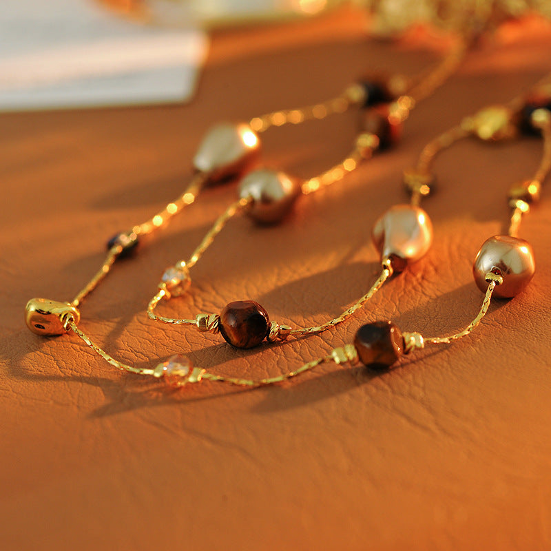 Milad Heart Autumn Winter Sweater Necklace High-End Light Luxury Niche Sweater Chain Women Versatile Women's Style 2025 New Model