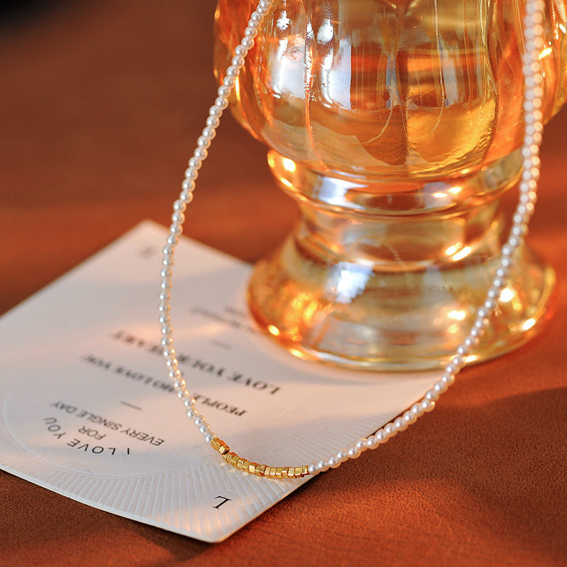 Pearl Chain Xiaomi Bead Necklace Bracelet Set Fashion Simple Elegant Versatile Internet Celebrity Collarbone Chain