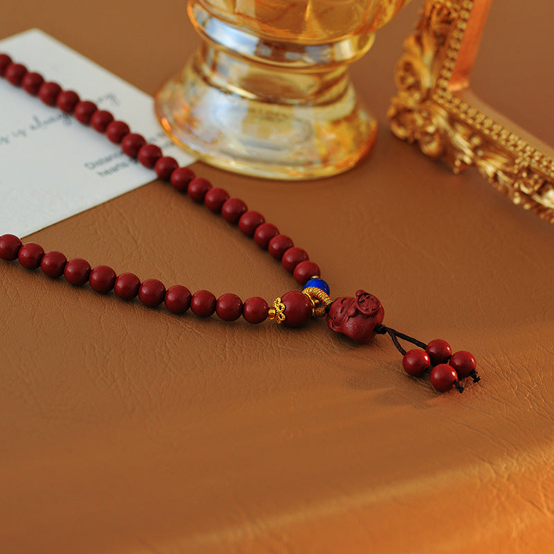 New Chinese Style Lucky Cat Cinnabar Bracelet for Women, Multi-layer Long Bracelet, New High-end Luxury Friendship Jewelry